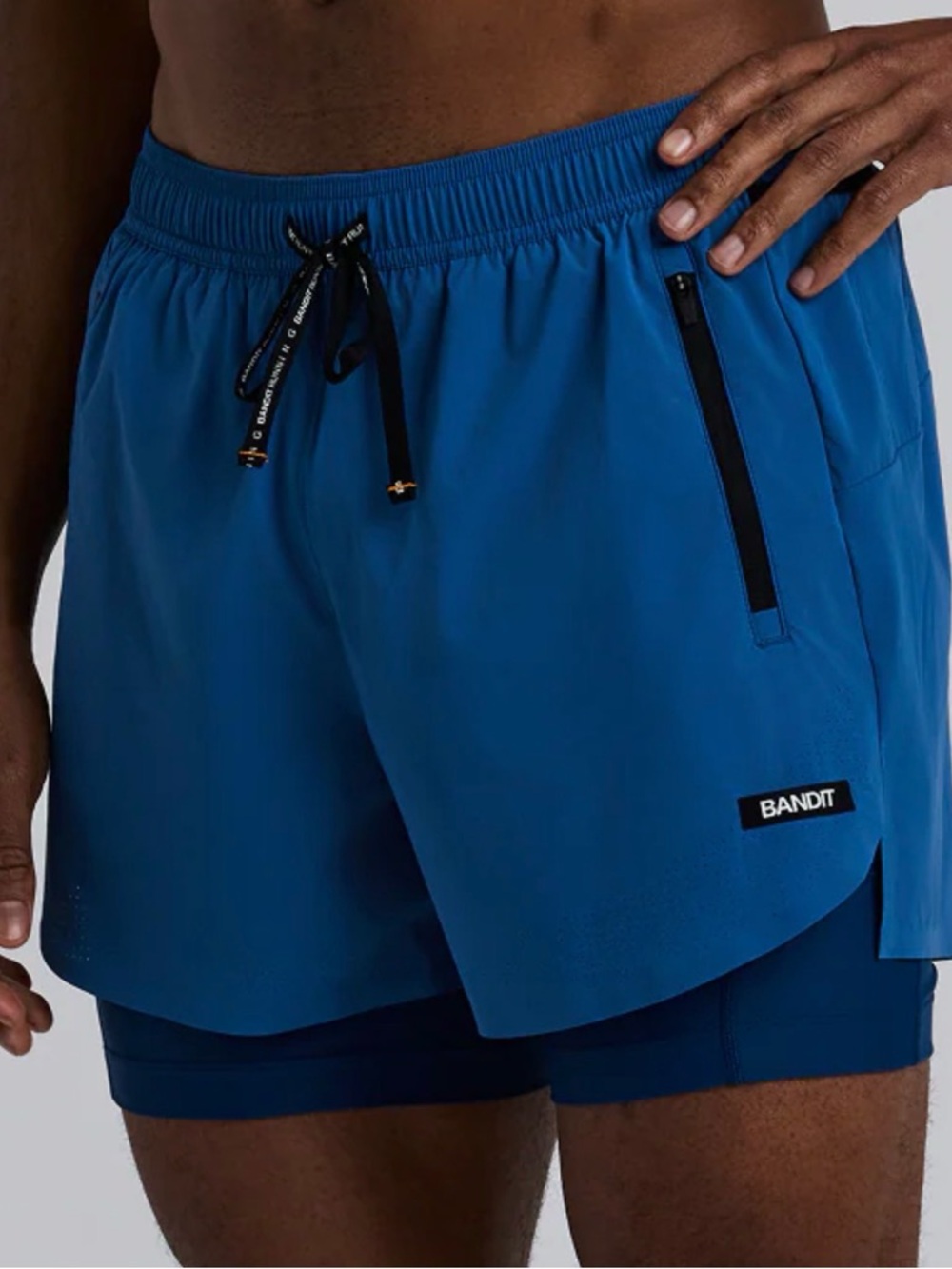 Bandit Men's Cobalt Blue 2-in-1 Athletic Shorts NEW